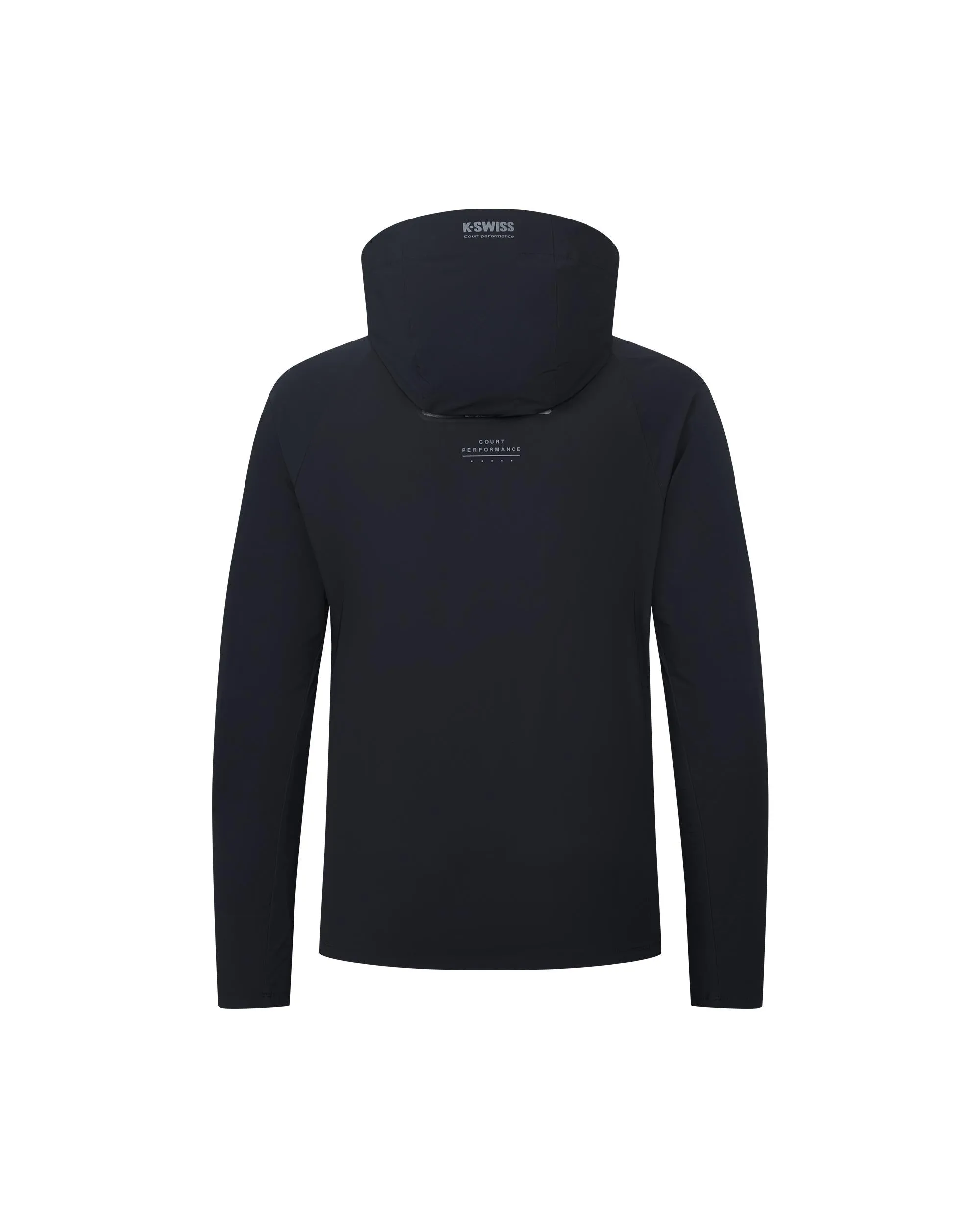 1011569-008 | MEN'S K-SWISS LOGO UPF50  COOL FEEL HOODED JACKET | BLACK