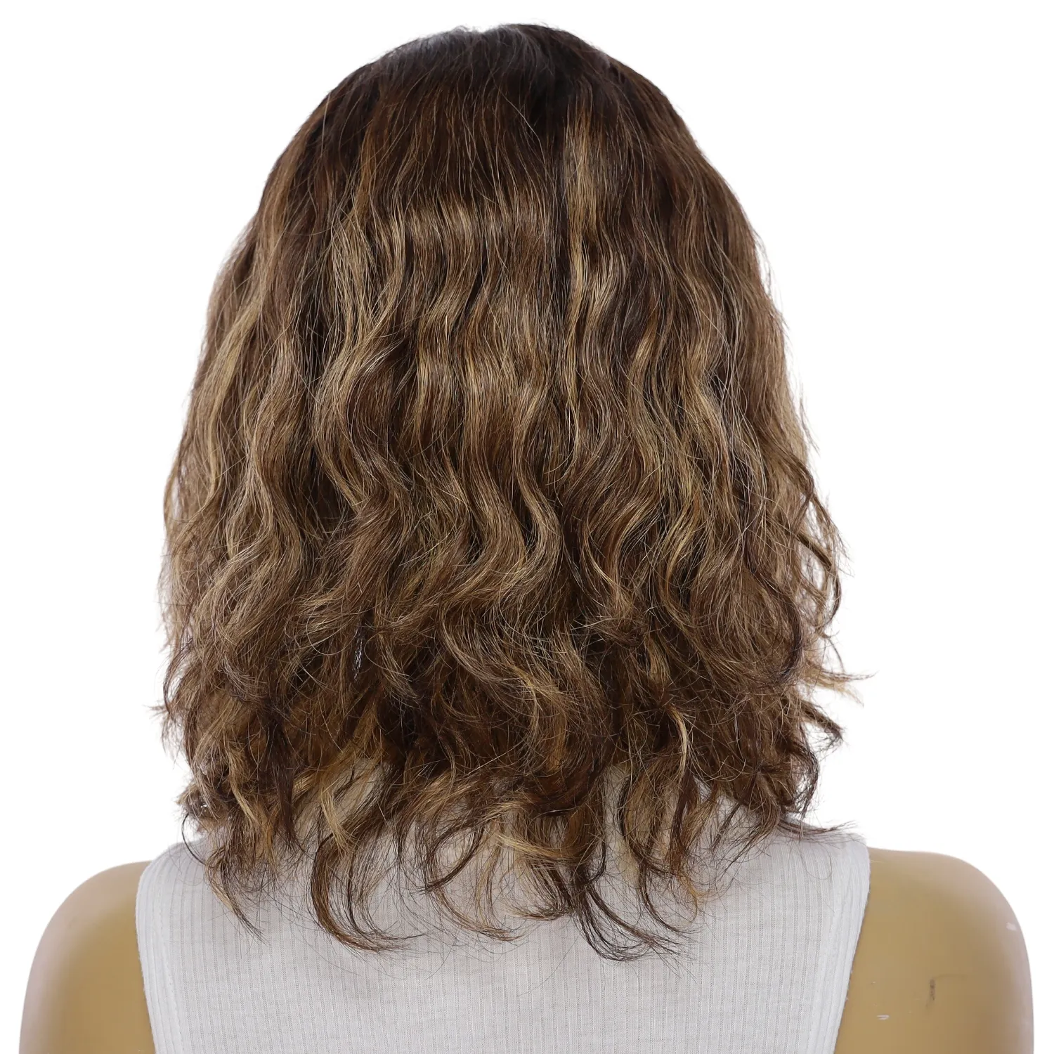 12" Divine Lace Top Topper Dark Brown Balayage Wavy