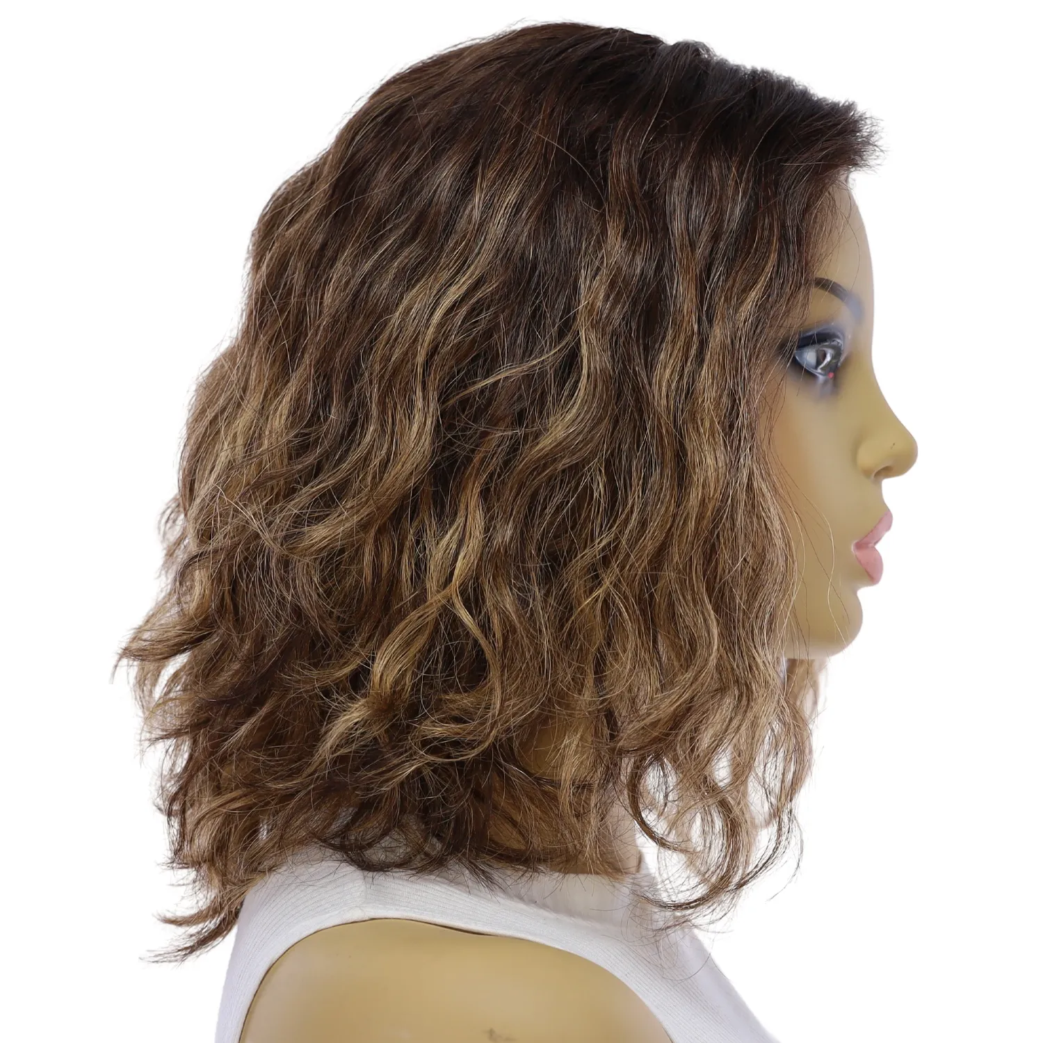 12" Divine Lace Top Topper Dark Brown Balayage Wavy