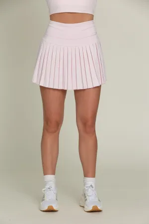 15 Pearl Pink Pleated Tennis Skirt