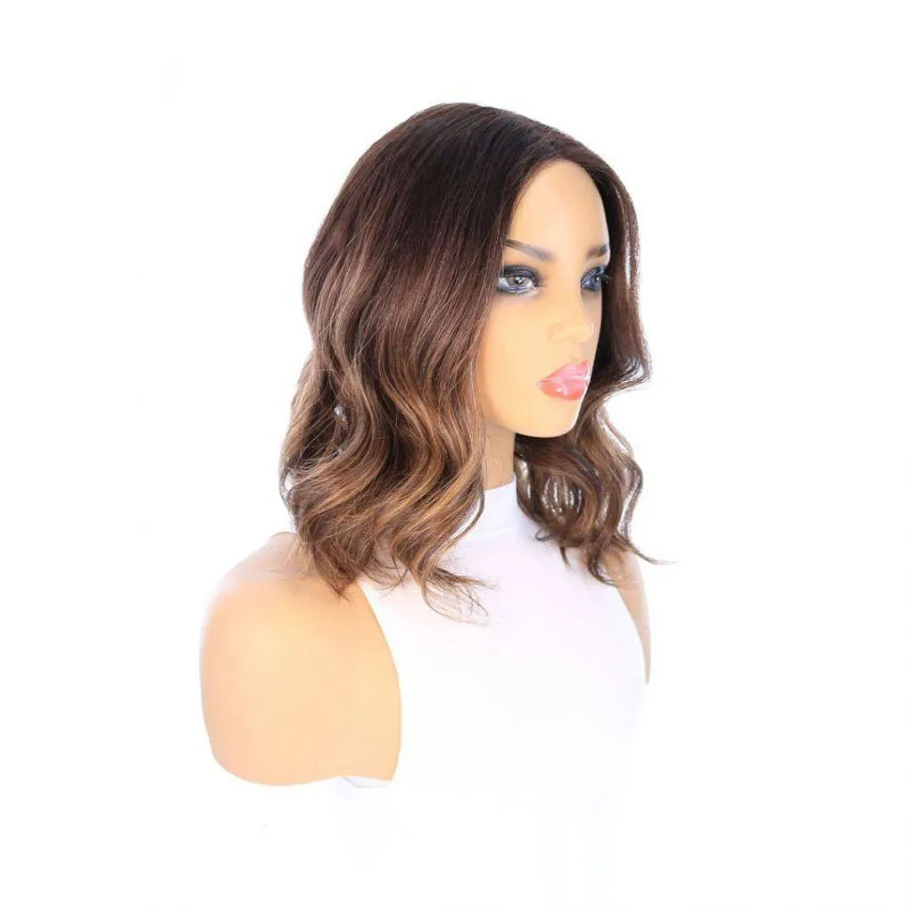 16" Divine Lace Top Topper Dark Brown Balayage