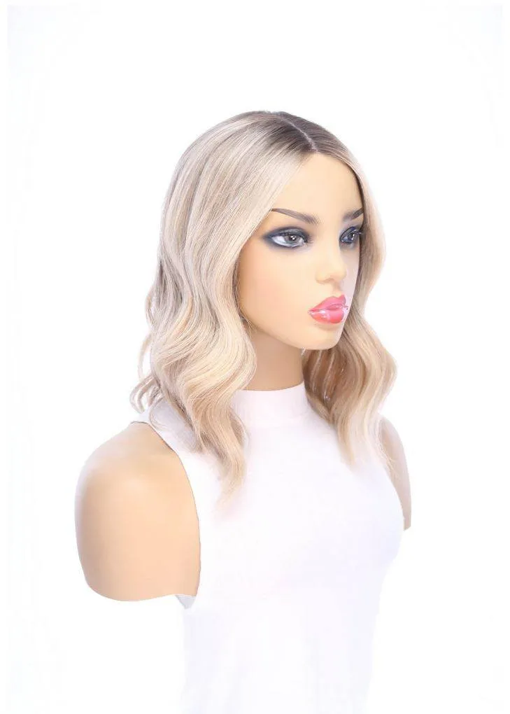 16" Divine Lace Top Topper Platinum Blonde w/ Reverse Balayage