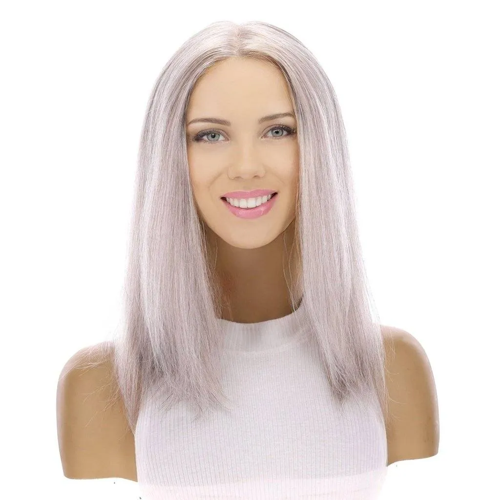 16" Divine Lace Top Topper Snow Grey