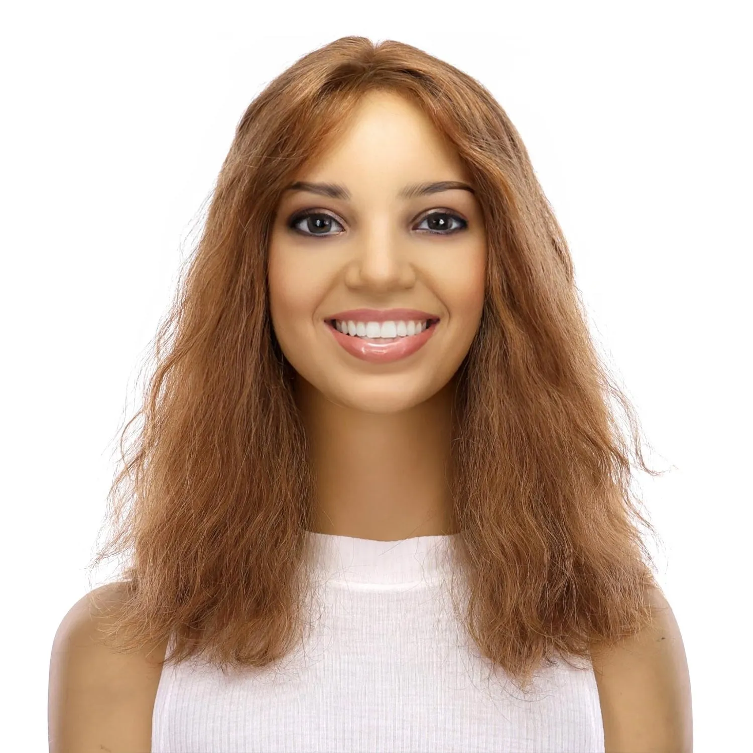 16" Divine Lace Top Topper Strawberry Blonde Wavy