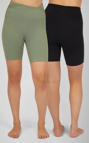 2 PK Lux Ruched and Everyday 7" Short