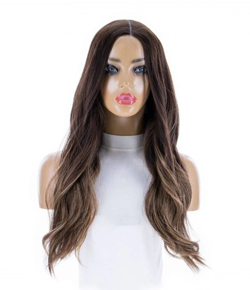 24" Divine Lace Top Topper Dark Brown Balayage