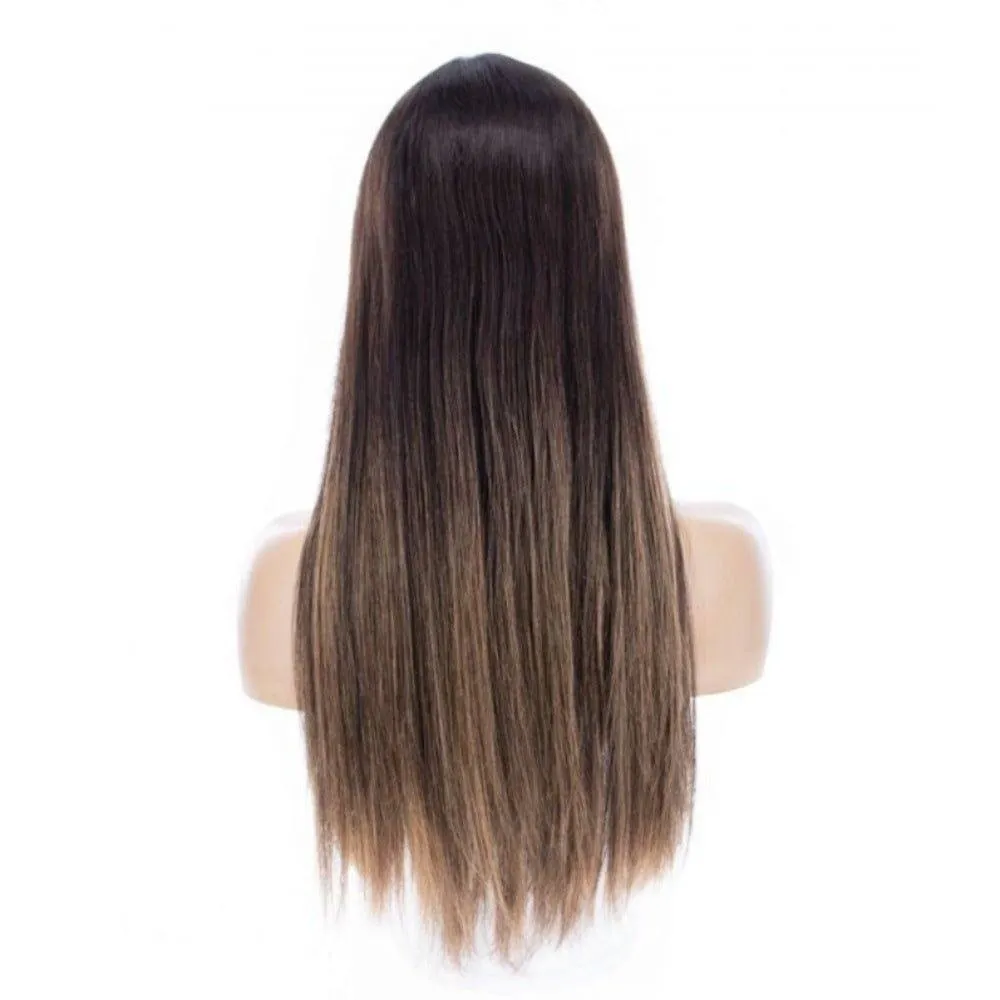 24" Divine Lace Top Topper Dark Brown Balayage