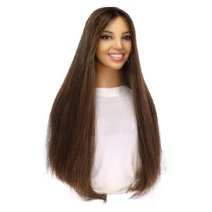 26" Divine Lace Top Topper Dark Brown w/ Highlights