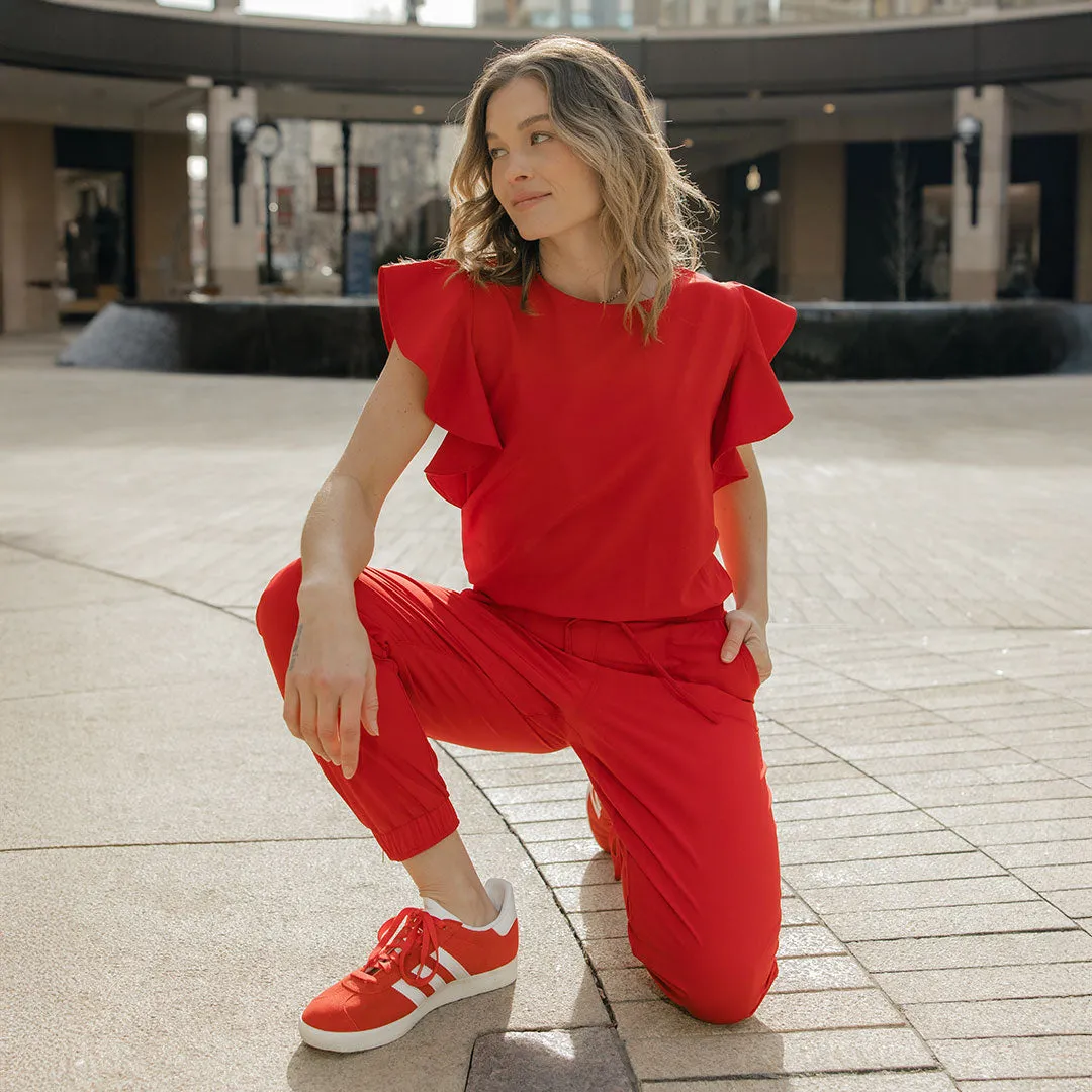 9 to 9 Jumpsuit, Crimson