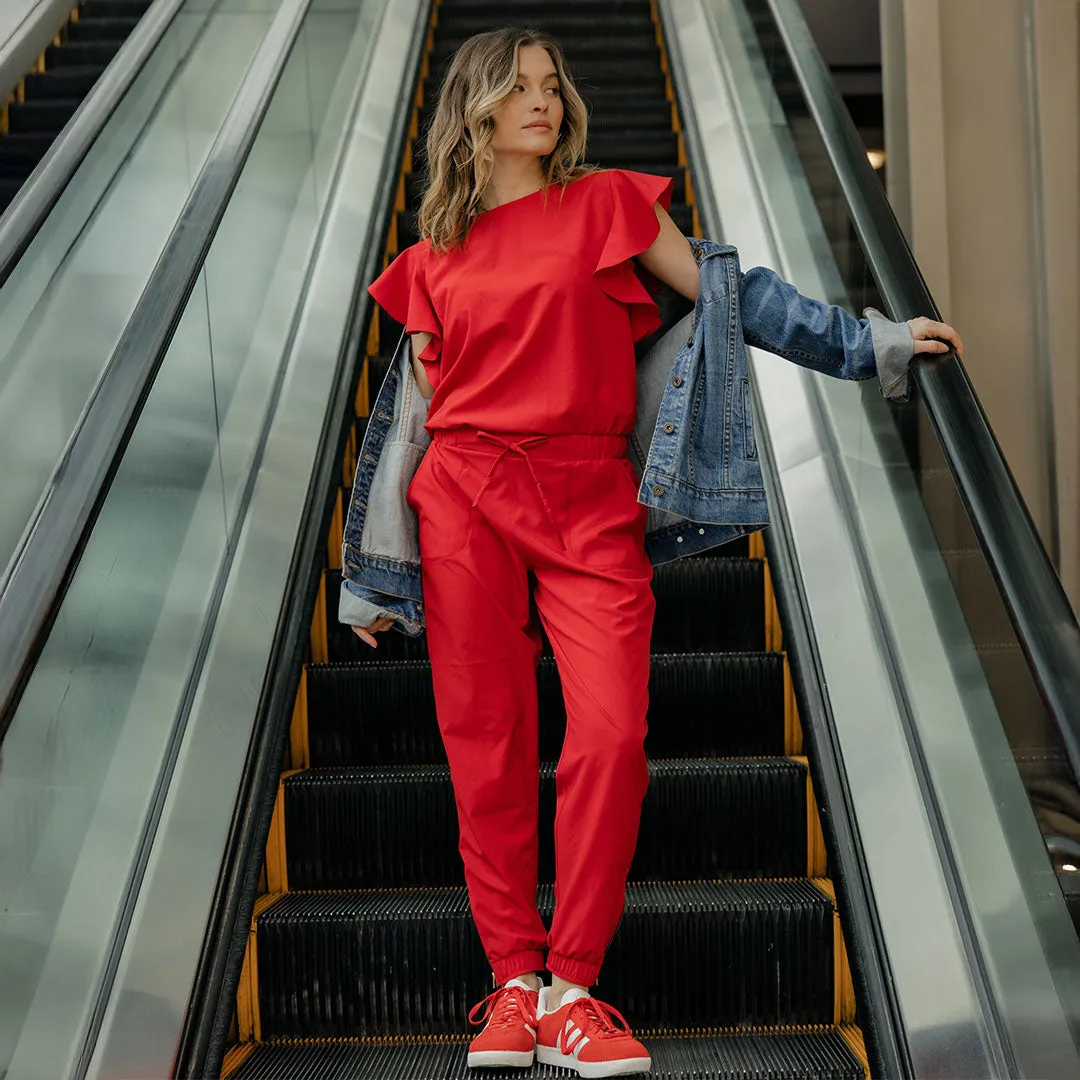 9 to 9 Jumpsuit, Crimson