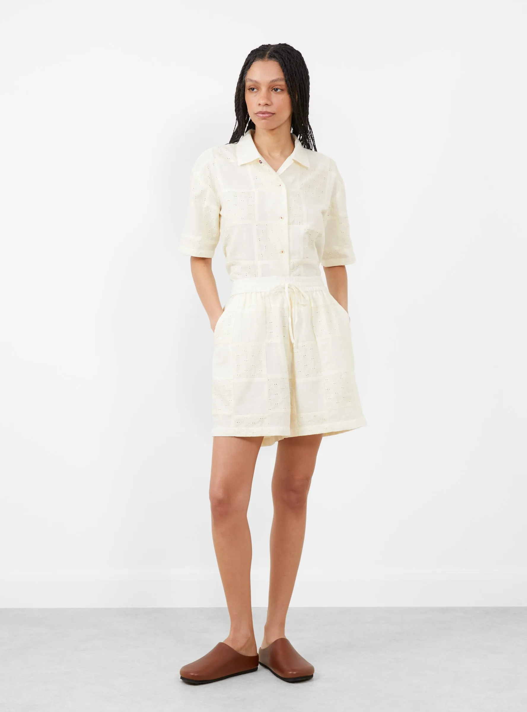 Annie Shorts Buttermilk Patchwork