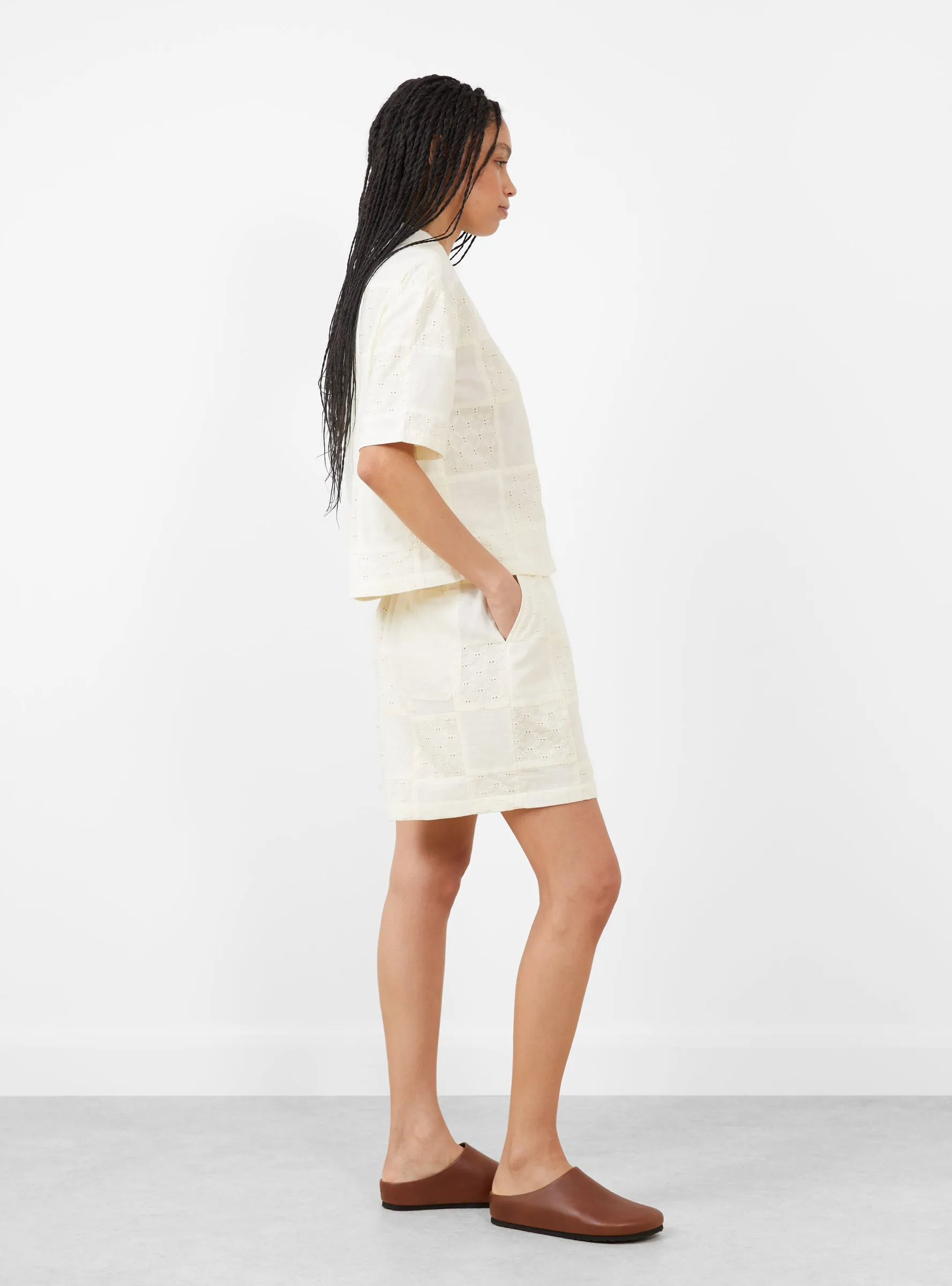 Annie Shorts Buttermilk Patchwork