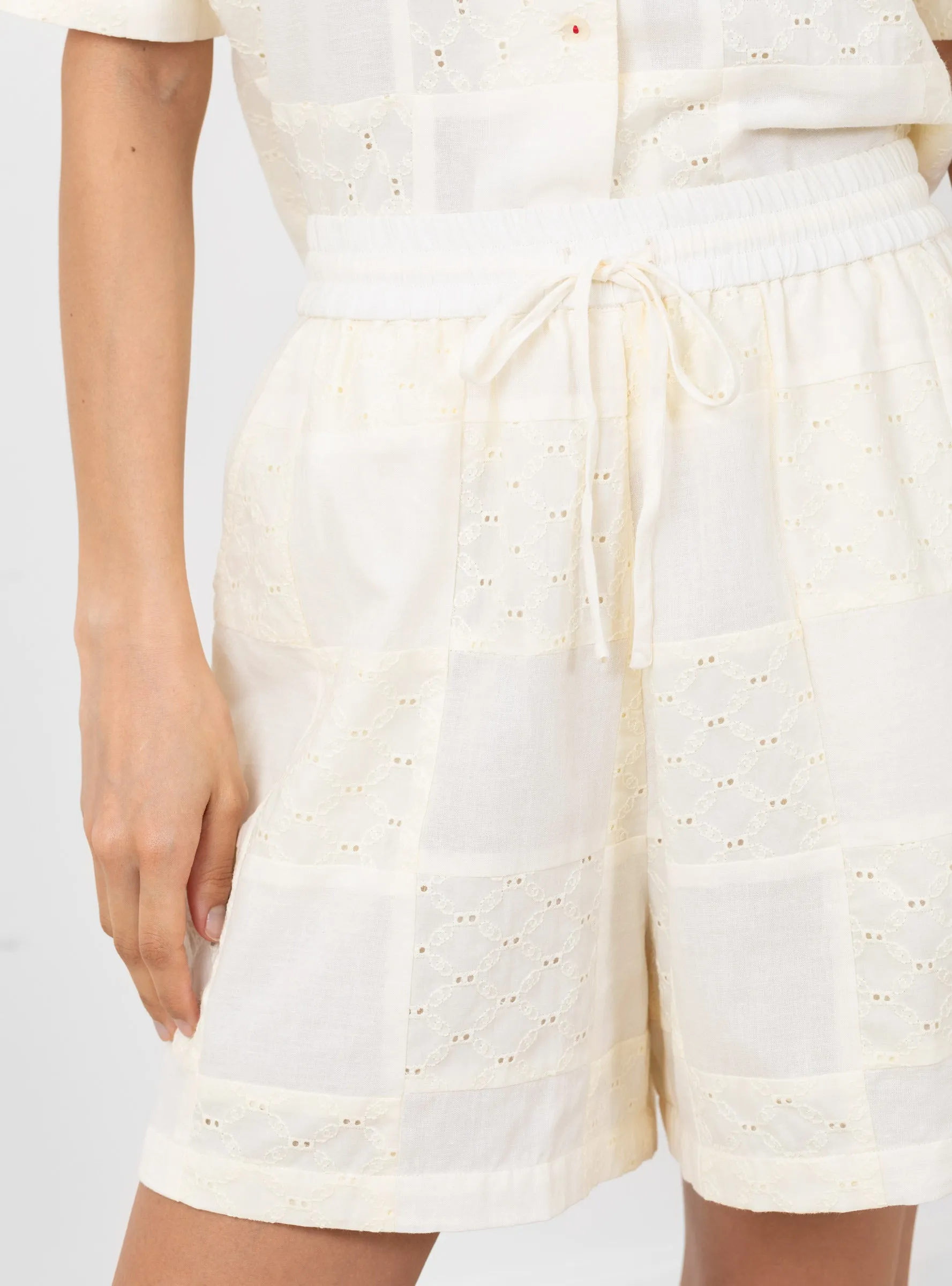 Annie Shorts Buttermilk Patchwork