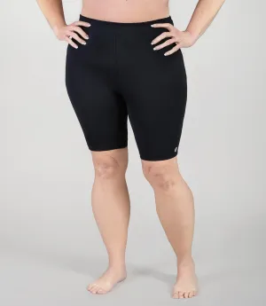 AquaSport High Waist Fitted Swim Shorts Black