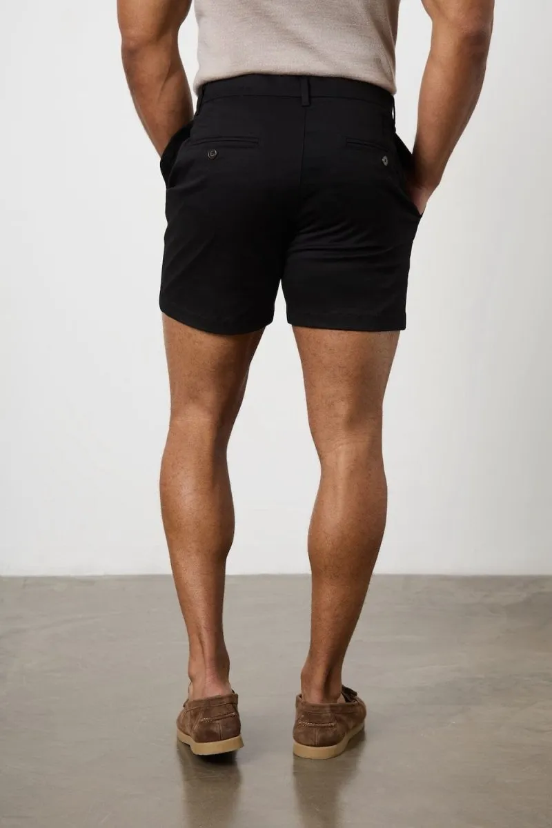 Athletic Fit Chino Shorts 5'' in Black