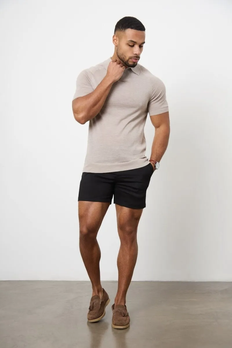 Athletic Fit Chino Shorts 5'' in Black