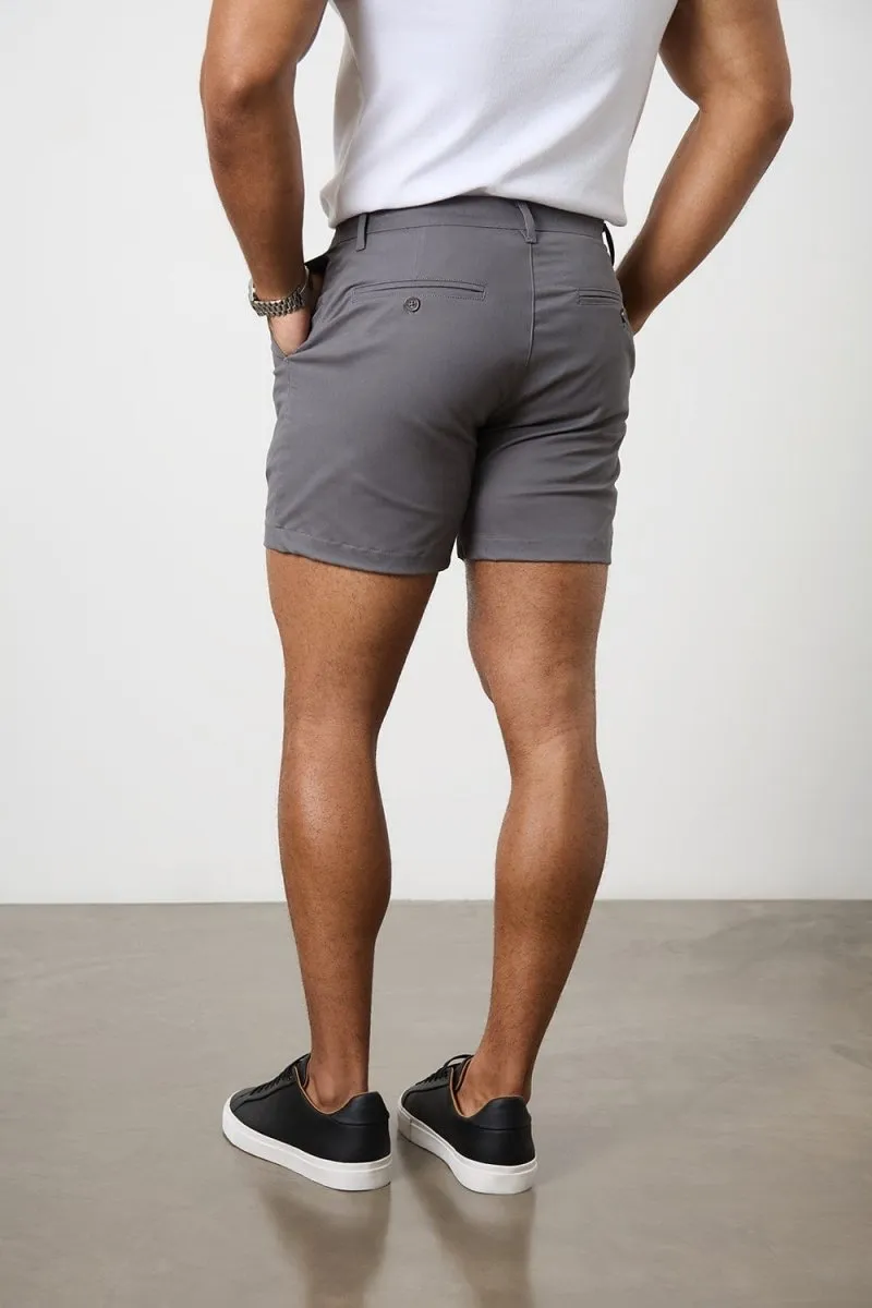 Athletic Fit Chino Shorts 5'' in Dark Grey