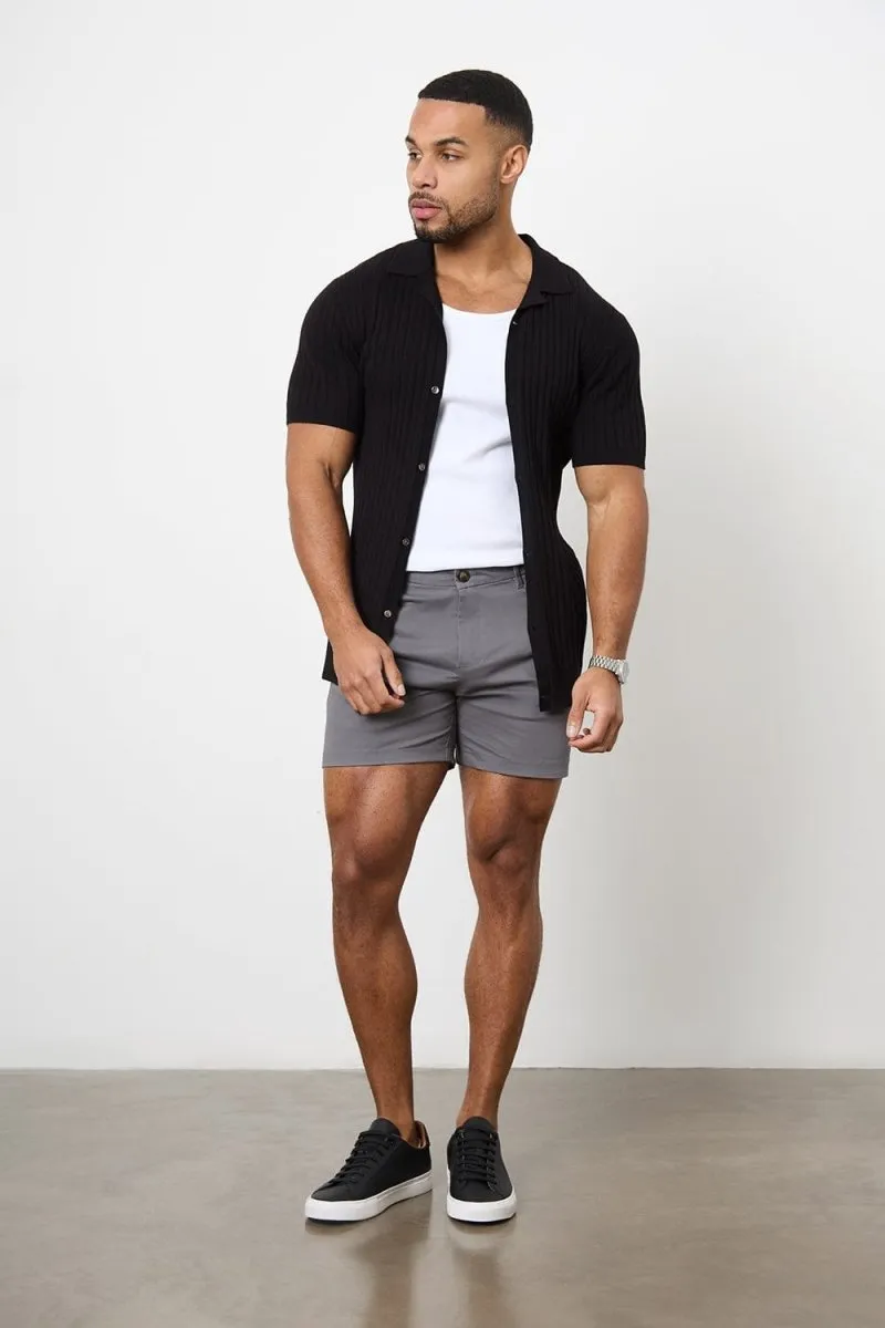 Athletic Fit Chino Shorts 5'' in Dark Grey