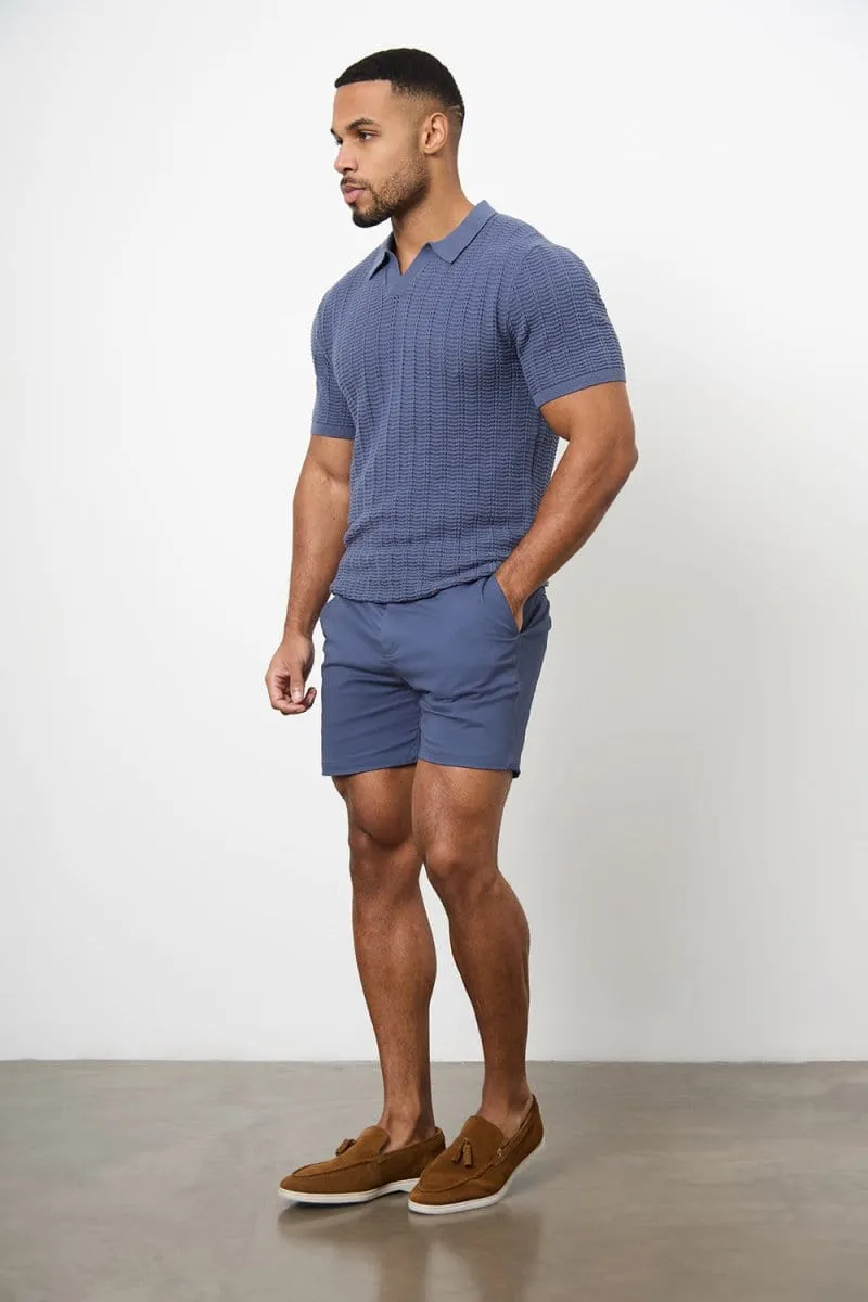 Athletic Fit Chino Shorts 5" in Airforce