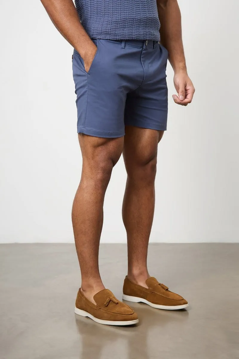 Athletic Fit Chino Shorts 5" in Airforce