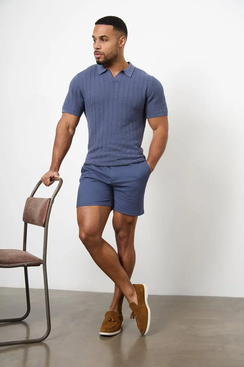Athletic Fit Chino Shorts 5" in Airforce