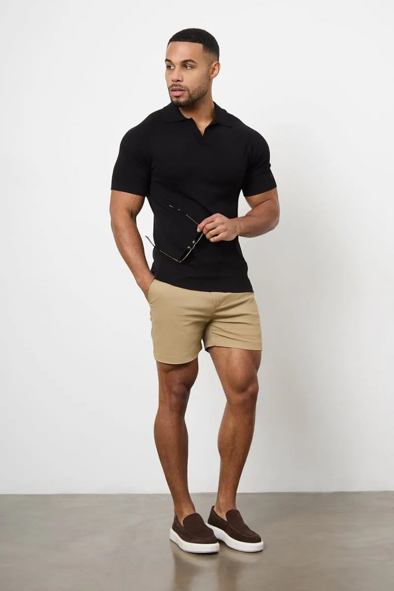 Athletic Fit Chino Shorts 5" in Dark Sand