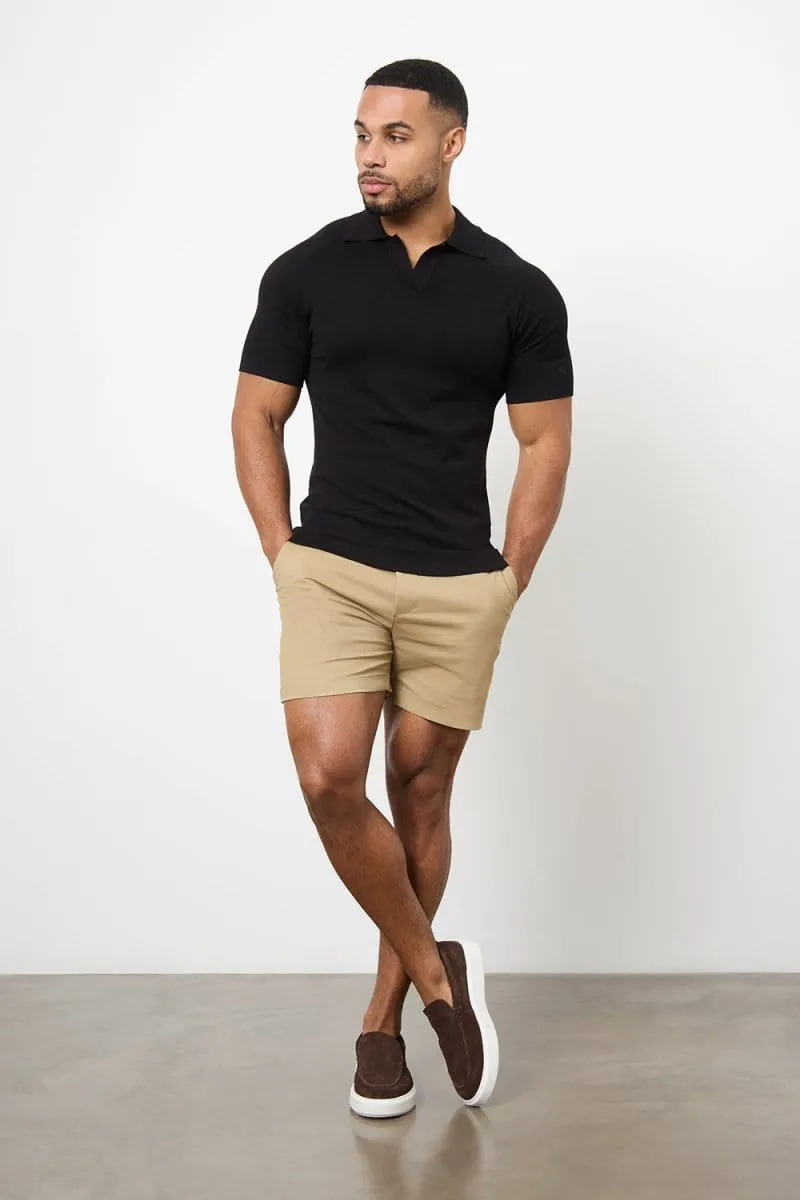 Athletic Fit Chino Shorts 5" in Dark Sand