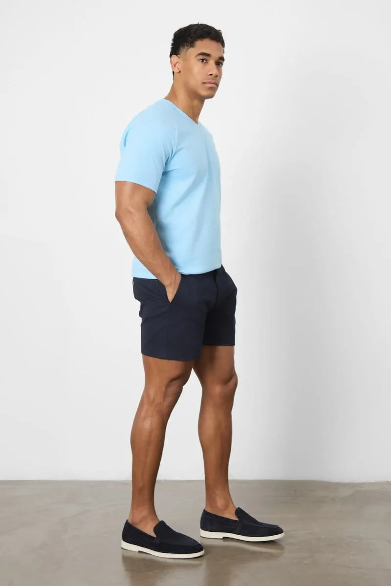 Athletic Fit Chino Shorts 5" in Navy