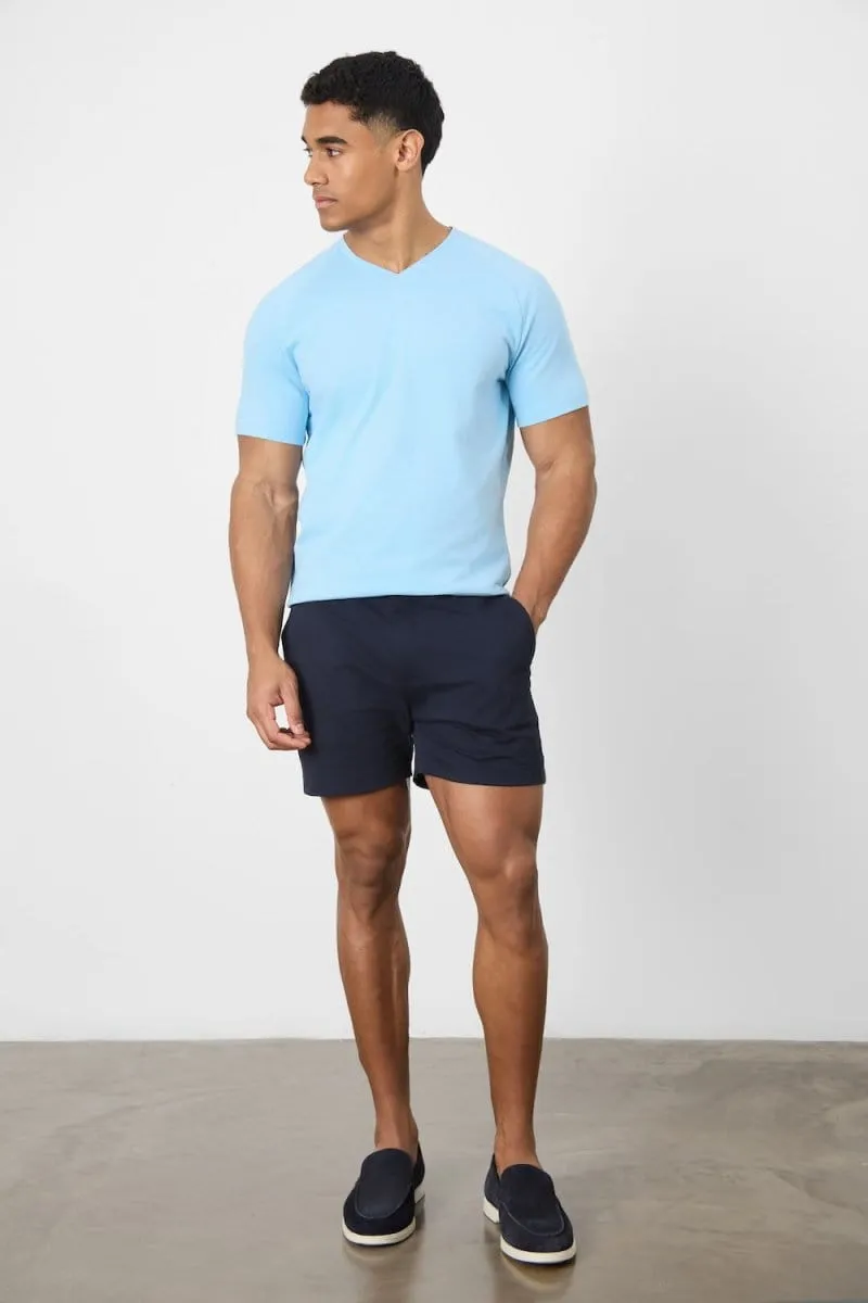 Athletic Fit Chino Shorts 5" in Navy