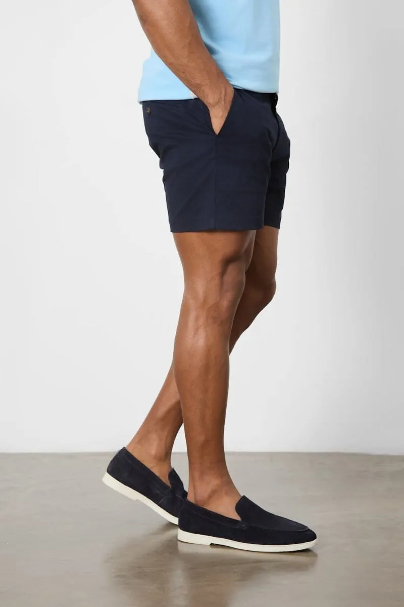 Athletic Fit Chino Shorts 5" in Navy