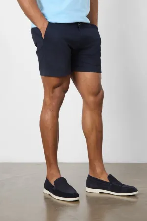 Athletic Fit Chino Shorts 5" in Navy