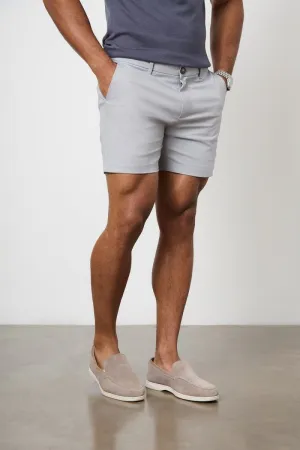Athletic Fit Chino Shorts 5" in Pale Grey