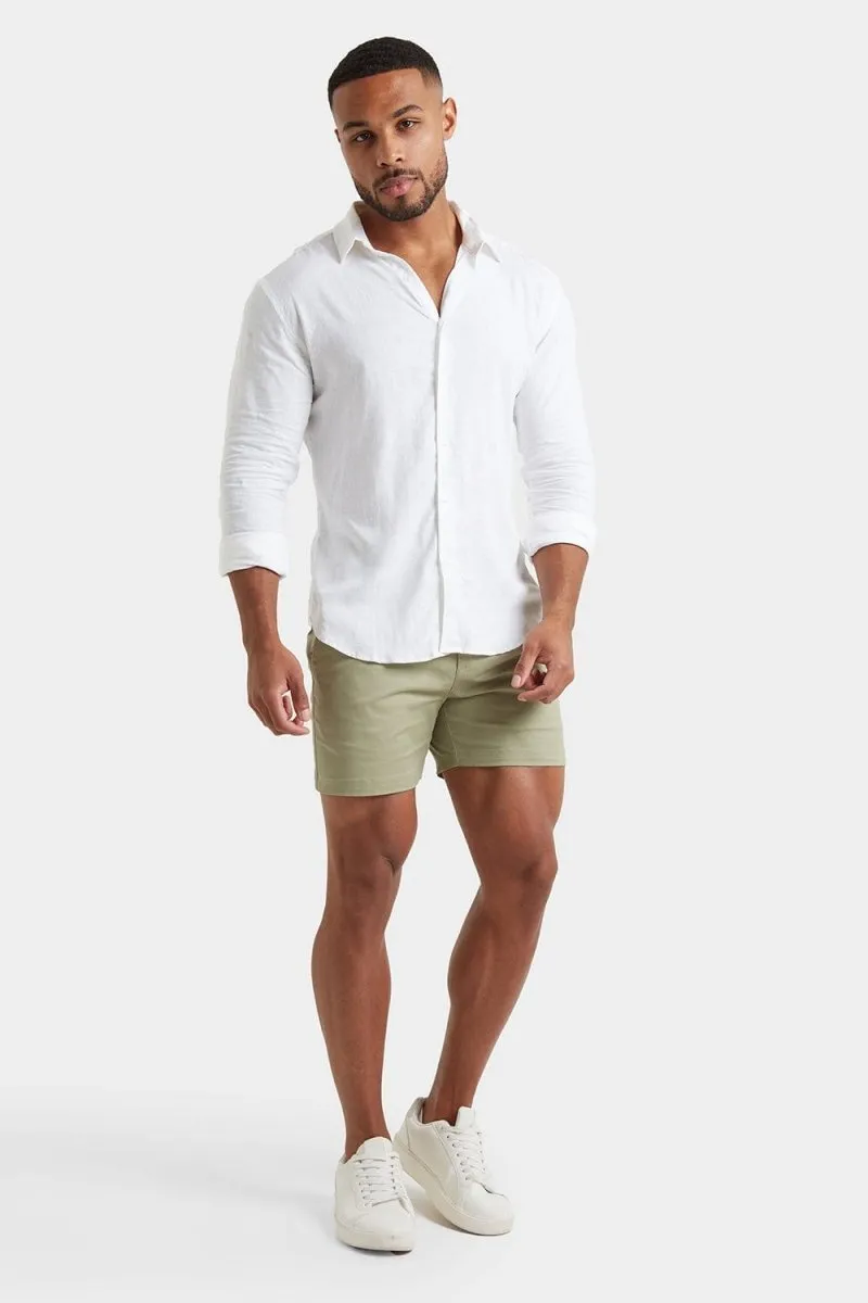 Athletic Fit Chino Shorts 5" in Sage