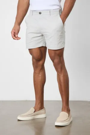 Athletic Fit Chino Shorts 5" in Silver Grey