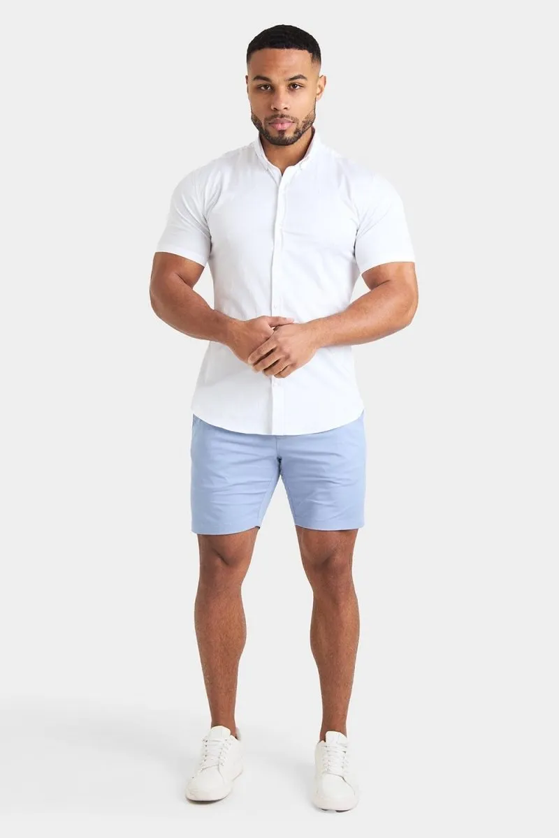 Athletic Fit Chino Shorts 7'' in Light Blue