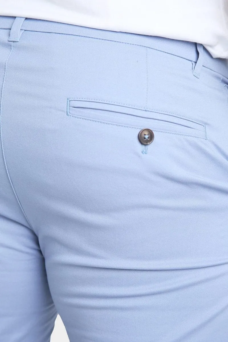 Athletic Fit Chino Shorts 7'' in Light Blue