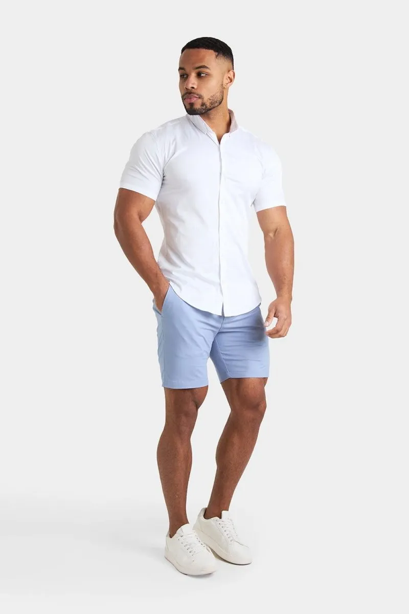 Athletic Fit Chino Shorts 7'' in Light Blue
