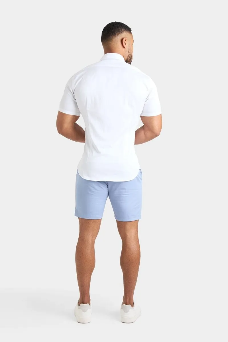 Athletic Fit Chino Shorts 7'' in Light Blue