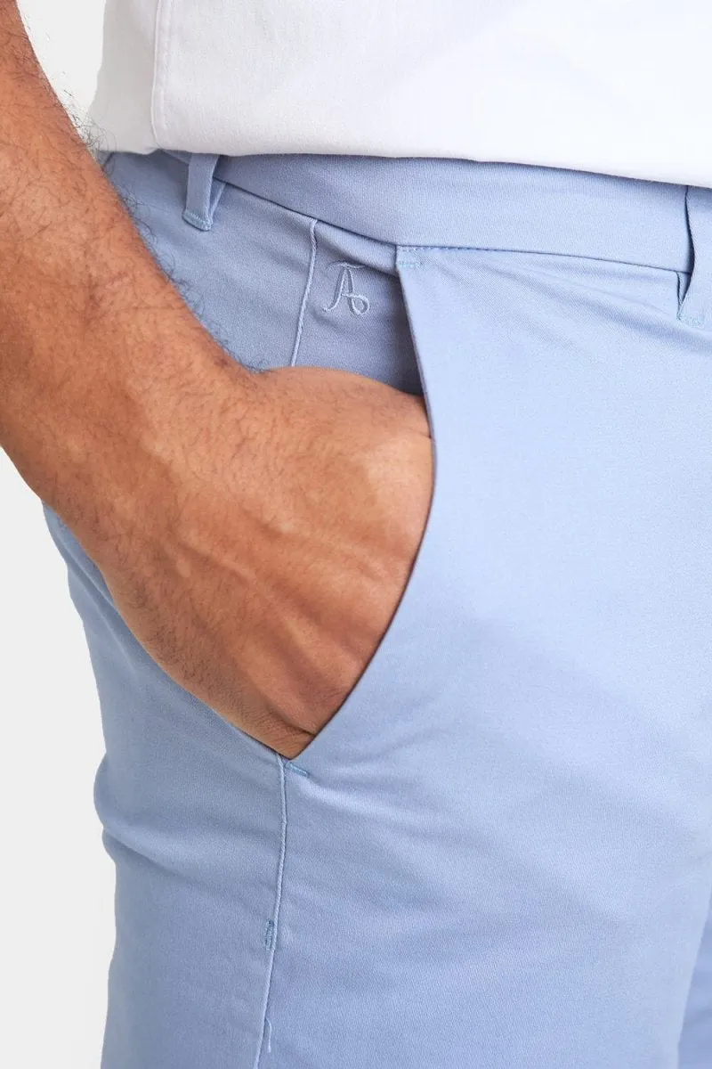 Athletic Fit Chino Shorts 7'' in Light Blue