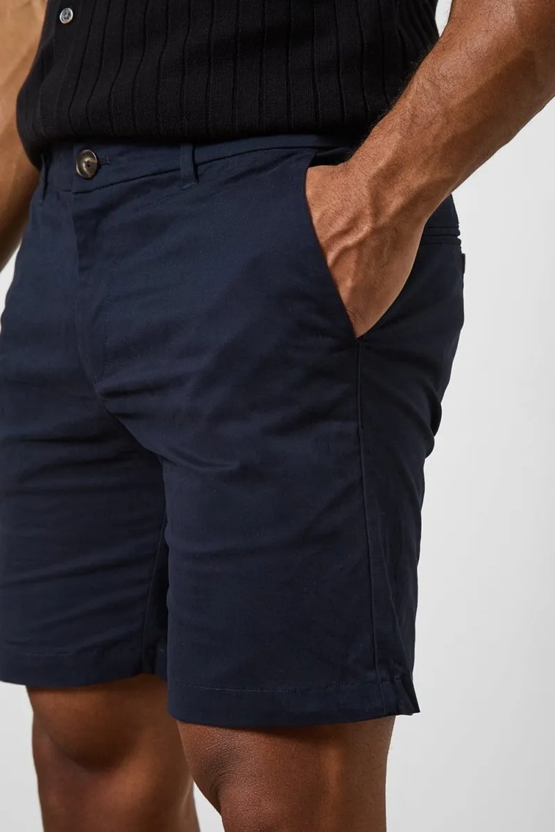 Athletic Fit Chino Shorts 7'' in Navy