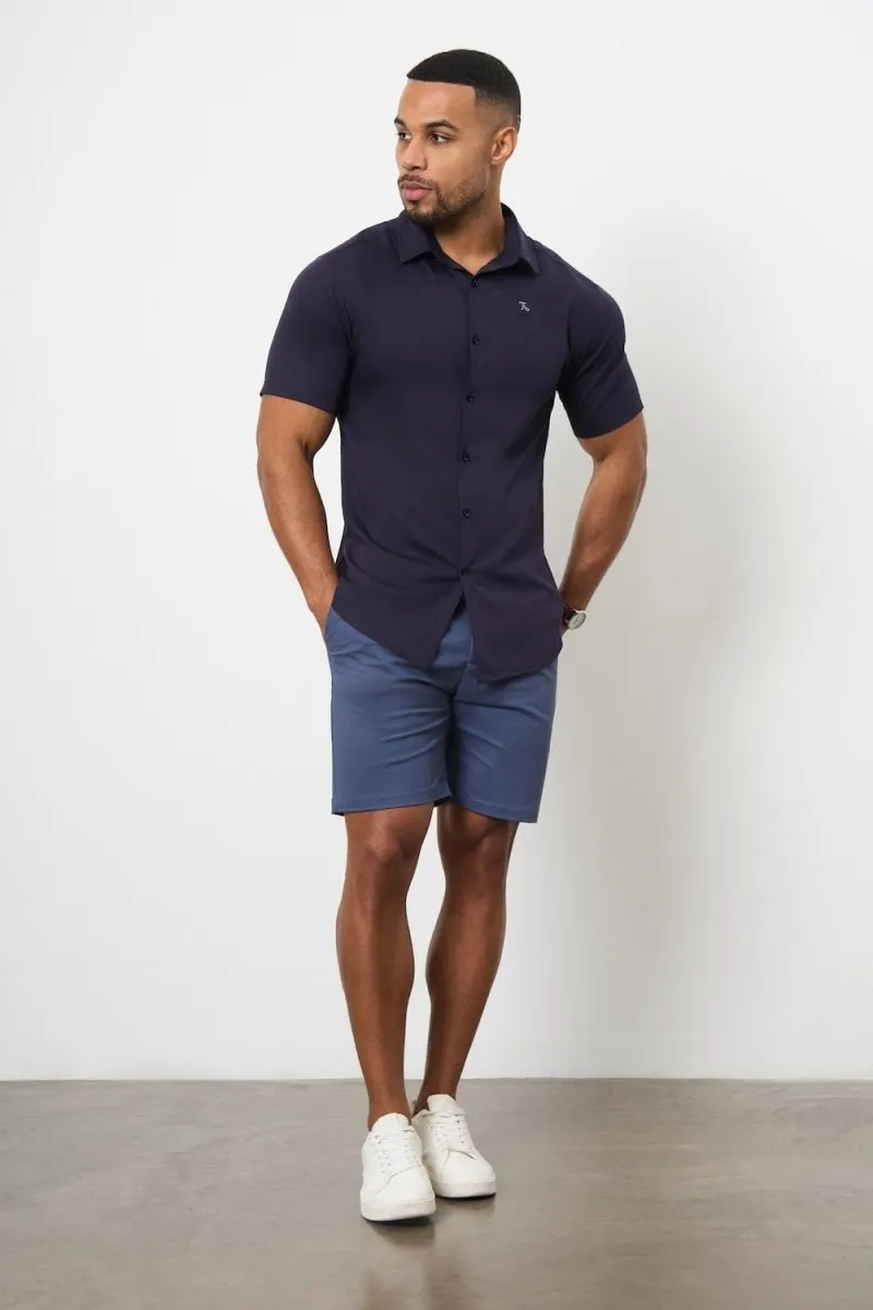 Athletic Fit Chino Shorts 7" in Airforce
