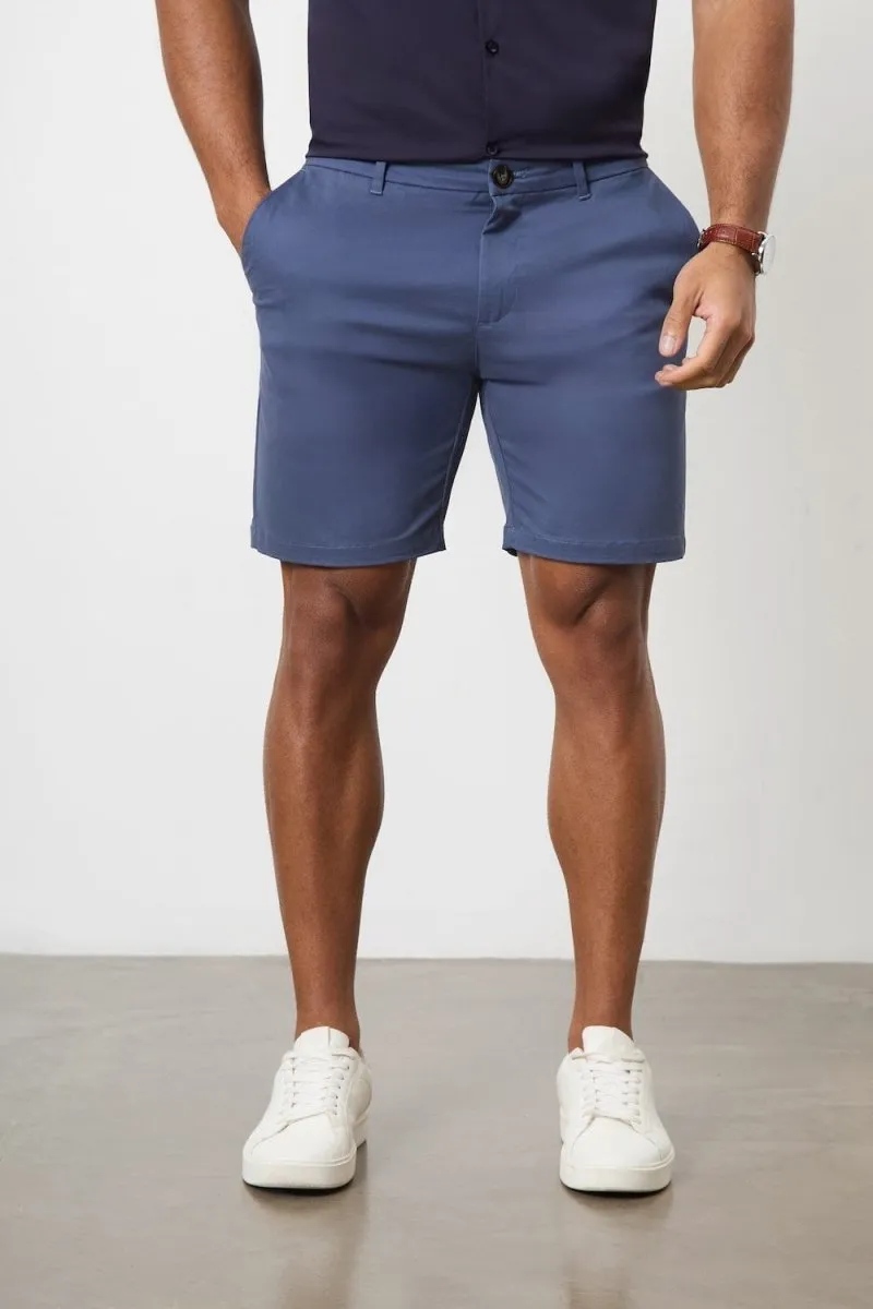 Athletic Fit Chino Shorts 7" in Airforce