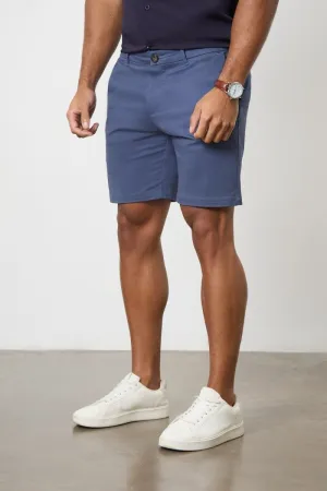 Athletic Fit Chino Shorts 7" in Airforce