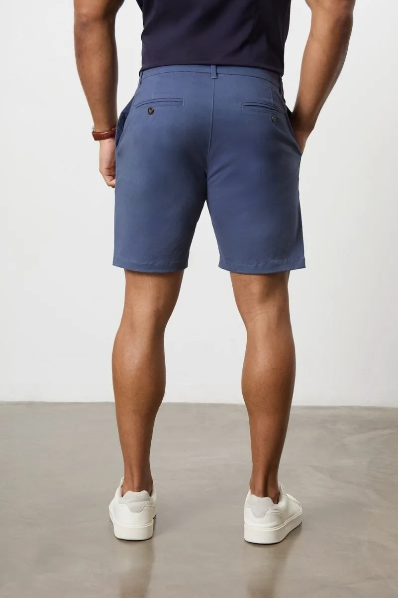 Athletic Fit Chino Shorts 7" in Airforce