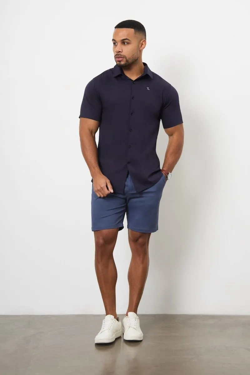 Athletic Fit Chino Shorts 7" in Airforce