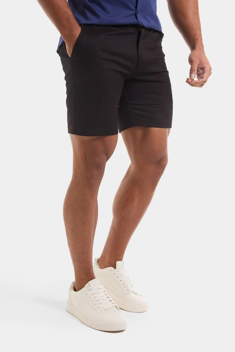 Athletic Fit Chino Shorts 7" in Black