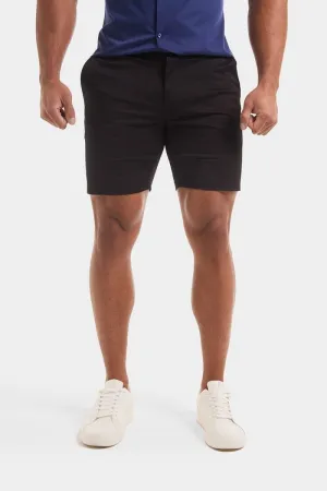 Athletic Fit Chino Shorts 7" in Black