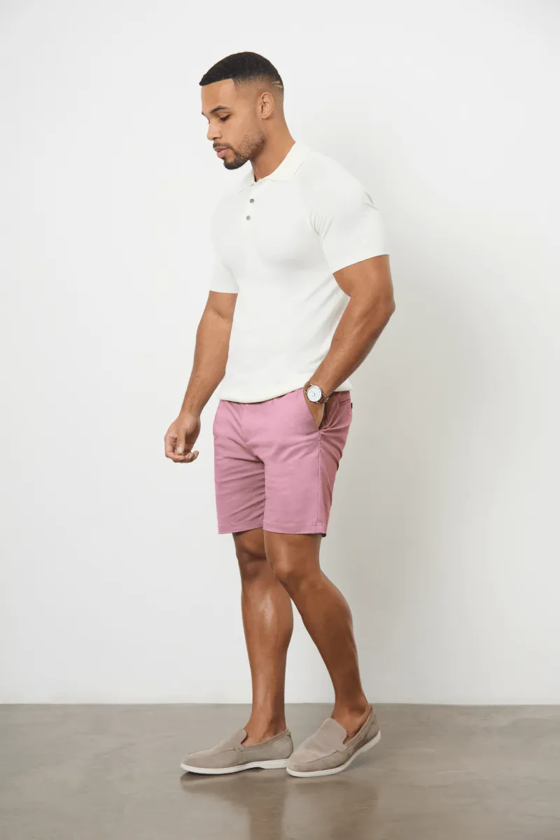 Athletic Fit Chino Shorts 7" in Dusky Pink