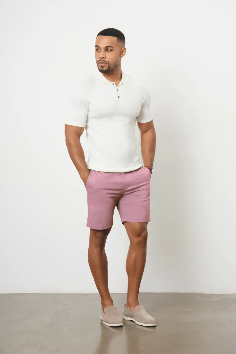Athletic Fit Chino Shorts 7" in Dusky Pink