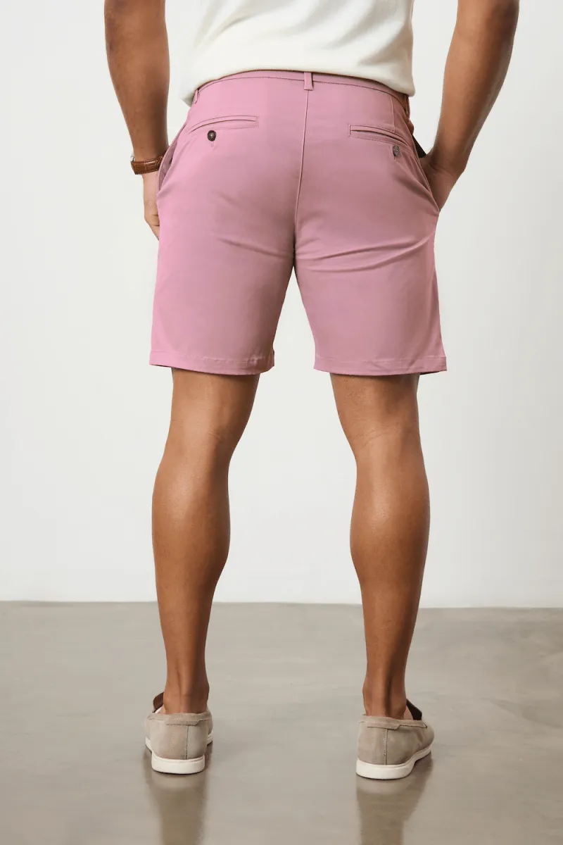 Athletic Fit Chino Shorts 7" in Dusky Pink